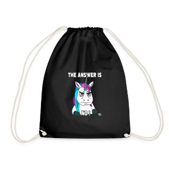 La réponse est non, drôle de licorne - Sac de sport léger - noir - Devant