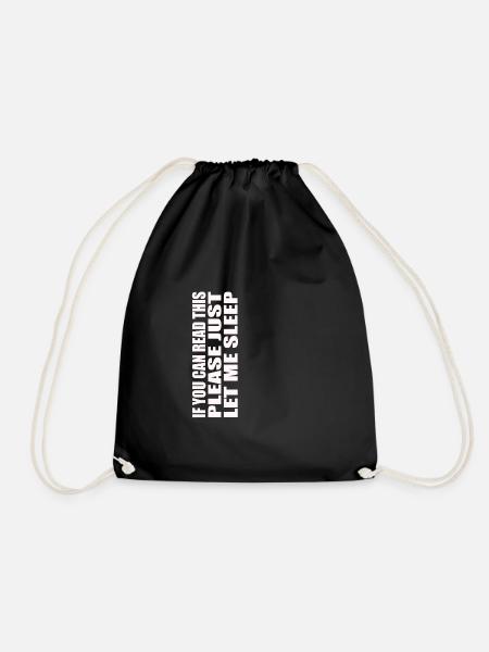 Funny saying If you can read this - Drawstring Bag - black