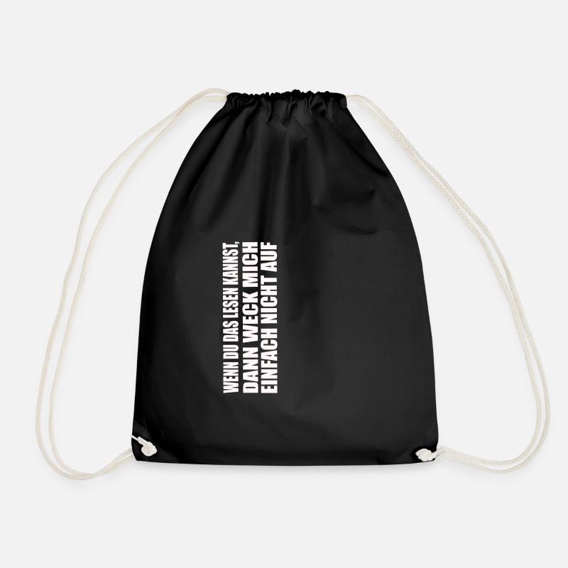 Funny saying If you can read this - Drawstring Bag - black