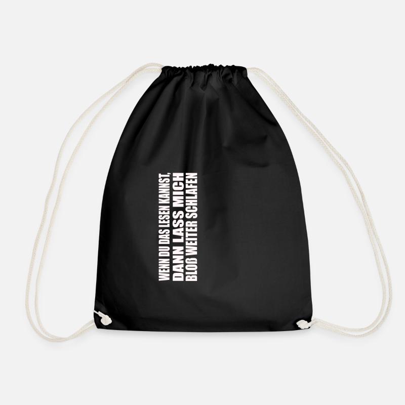 Funny saying If you can read this - Drawstring Bag - black