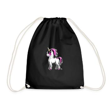 Kawaii Anime Pink Unicorn Horse - Sac de sport léger - noir - Devant