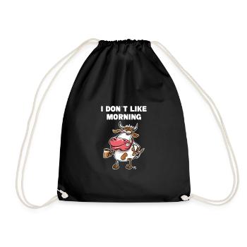 Dont like morning Mürrische Lustige Kuh - Turnbeutel - Schwarz - Vorne