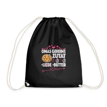 Oma Omi Großmutter Geschenkidee - Turnbeutel - Schwarz - Vorne