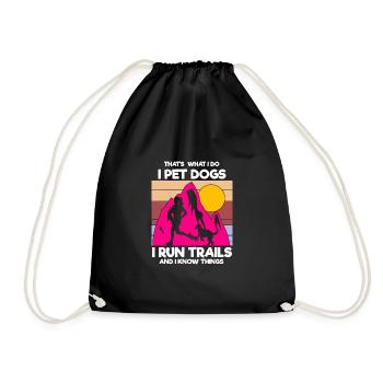 Trail Runner Running Jogging Jogger I Gift - Drawstring Bag - black - Front