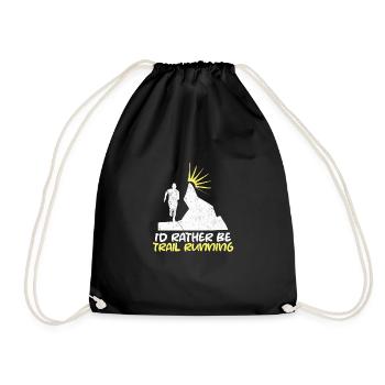 Trail Runner Running Jogging Jogger I Gift - Drawstring Bag - black - Front