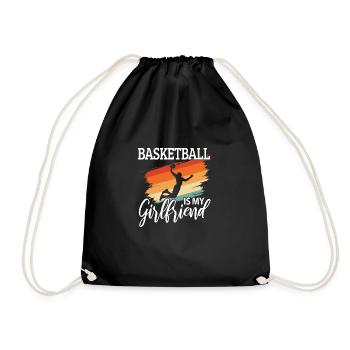 Basketballkorb Rucksack Basketball Court Geschenk - Turnbeutel - Schwarz - Vorne
