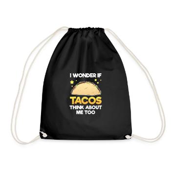 Taco Tortilla Mais Mexiko Essen I Geschenk - Turnbeutel - Schwarz - Vorne
