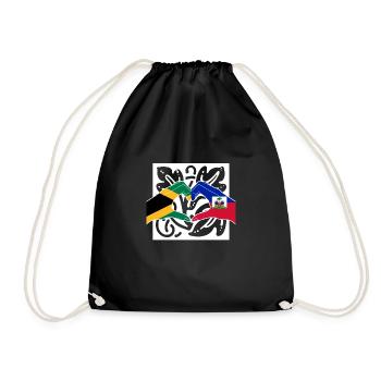 Haiti Haitian Jamaica Combination I Gift - Drawstring Bag - black - Front