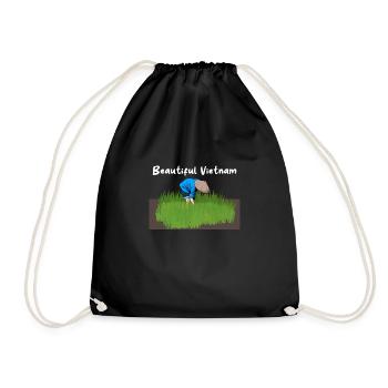 Vietnam Viet Farmers Rice Field Flag I Gift - Drawstring Bag - black - Front