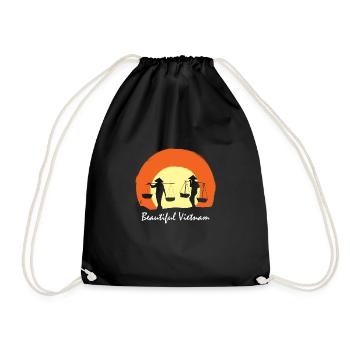 Vietnam Viet Farmers Rice Field Flag I Gift - Drawstring Bag - black - Front