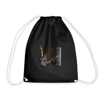 Clavier et basse - chemise de musicien drôle - Sac de sport léger - noir - Devant