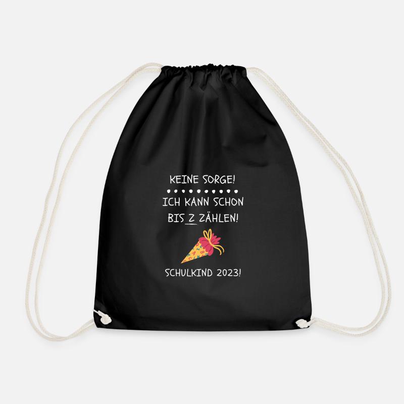 Lustiges Tshirt zur Einschulung - Turnbeutel - Schwarz