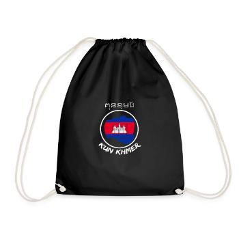 Temple du Cambodge Khmer Vintage drapeau je cadeau - Sac de sport léger - noir - Devant