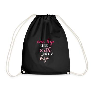 One Hip Chick With One New Hip Hip Replacement - Drawstring Bag - black - Front