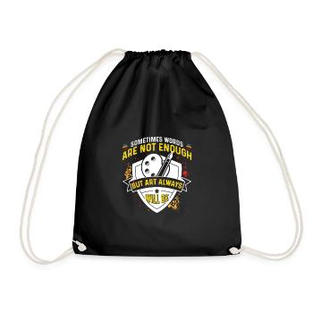 Art Therapist, Graphic Drawing, Art Design - Drawstring Bag - black - Front