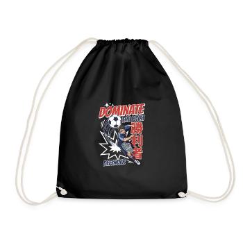 Soccer Football Player Defender Grassroots Men - Drawstring Bag - black - Front