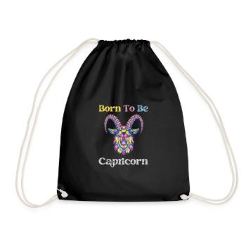 Né pour être Signe Capricorne de l’astrologie du zodiaque - Sac de sport léger - noir - Devant