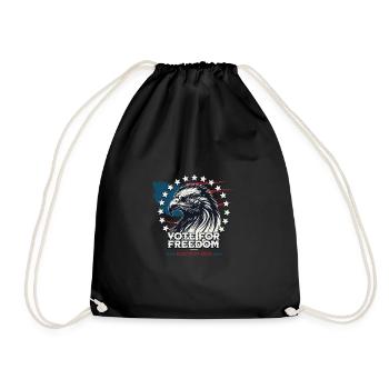 USA Elections 2024 Bald Eagle Vote For Freedom - Drawstring Bag - black - Front