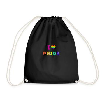 Cute I Love Pride Month Celebration Party - Drawstring Bag - black - Front