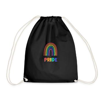 Cute Classic Pride Month Rainbow Celebration Party - Drawstring Bag - black - Front
