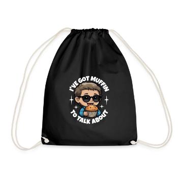 Funny Muffin pun for foodies and muffin lover - Drawstring Bag - black - Front