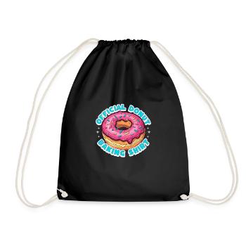 Offizielles Donut-Backshirt - cooles Gebäck-T-Shirt - Turnbeutel - Schwarz - Vorne