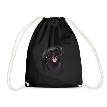 Affenpinscher Geschenk | Cartoon Artwork - Turnbeutel - Schwarz - Vorne