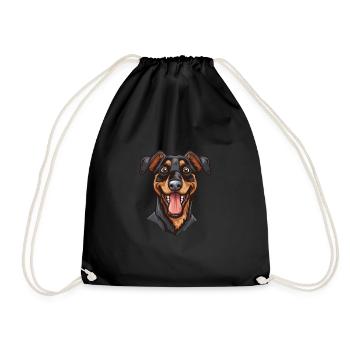 Beauceron Berger de Beauce Bas Rouge Cartoon - Drawstring Bag - black - Front