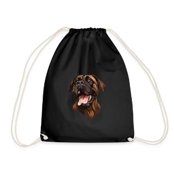Broholmer | Danish Mastiff | Cartoon Artwork - Turnbeutel - Schwarz - Vorne