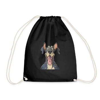 Great Dane | The Great Dane | Cartoon Artwork - Drawstring Bag - black - Front