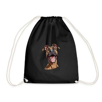 Dogo Canario | Cartoon Artwork - Drawstring Bag - black - Front