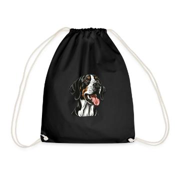 English Pointer | Cartoon Artwork - Drawstring Bag - black - Front