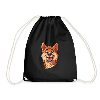 Spitz finlandais | Spitz finlandais | Illustration de dessin animé - Sac de sport léger - noir - Devant