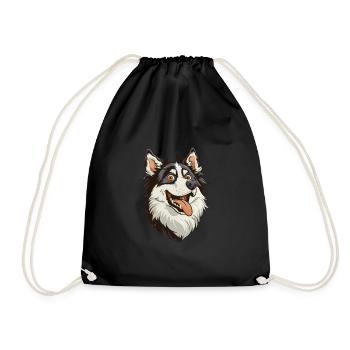 Chien du Groenland | Chien du Groenland | Illustration de dessin animé - Sac de sport léger - noir - Devant