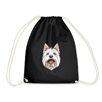 Highland Terrier The West Highland White Terrier - Drawstring Bag - black - Front