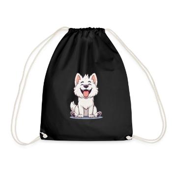 Kishu Ken | Cartoon Artwork - Turnbeutel - Schwarz - Vorne