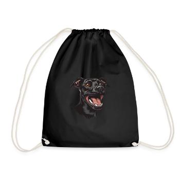 Patterdale Terrier | Cartoon Artwork - Turnbeutel - Schwarz - Vorne