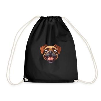 Puggle | Cartoon Artwork - Drawstring Bag - black - Front