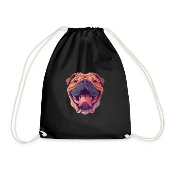 Shar-Pei | Illustration de dessin animé - Sac de sport léger - noir - Devant
