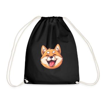 Shiba Inu | Illustration de dessin animé - Sac de sport léger - noir - Devant