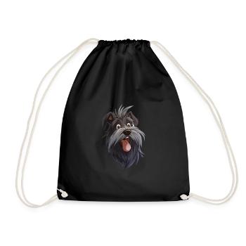 Skye Terrier | Cartoon Artwork - Turnbeutel - Schwarz - Vorne