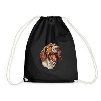 Spinone Italiano | Illustration de dessin animé - Sac de sport léger - noir - Devant