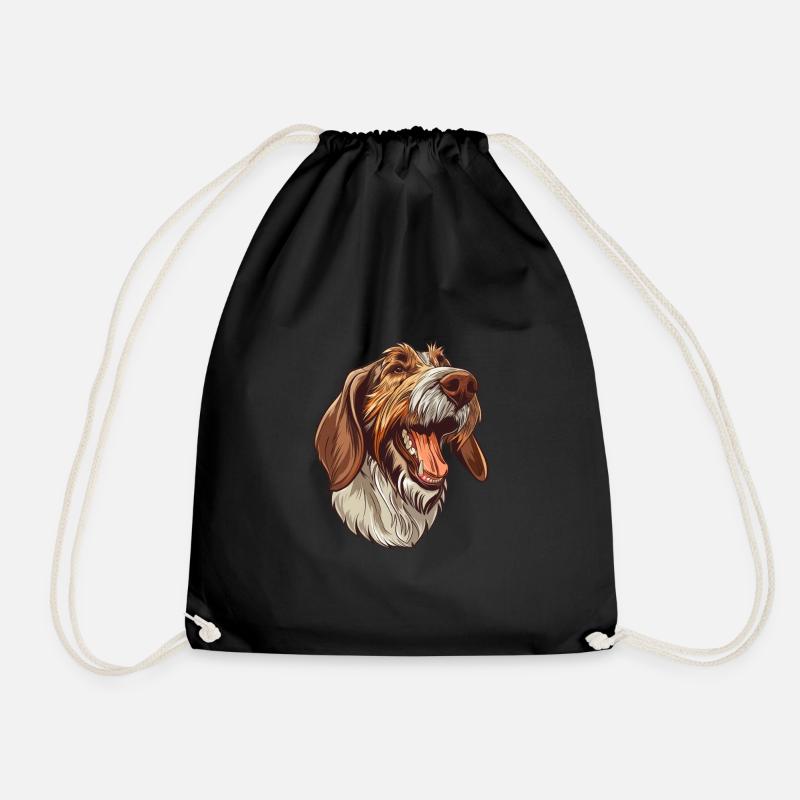 Spinone Italiano | Cartoon Artwork - Turnbeutel - Schwarz