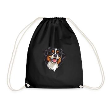 Tibetan Spaniel | Tibetan spaniel | Cartoon Artwork - Drawstring Bag - black - Front