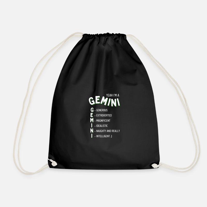 Yeah I'm a Gemini Zodiac - Turnbeutel - Schwarz