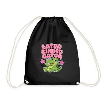 Später Kindergator – Kindergarten-Mädchengeschenk - Turnbeutel - Schwarz - Vorne
