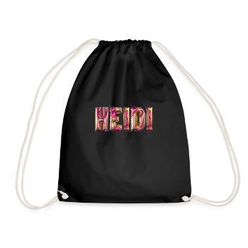 HEIDI Name Frauenname - Turnbeutel - Schwarz - Vorne