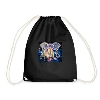 Mandala Éléphant / par Anima Art par Silvia, - Sac de sport léger - noir - Devant