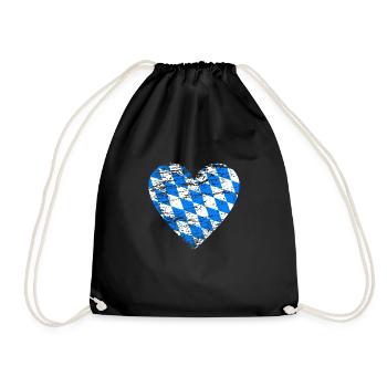 Drapeau de Bavière Coeur Vintage Used Look - Sac de sport léger - noir - Devant