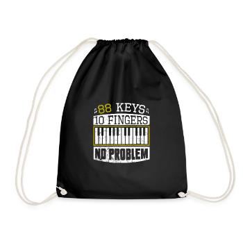 88 Keys 10 Doigts No Problème piano piano - Sac de sport léger - noir - Devant